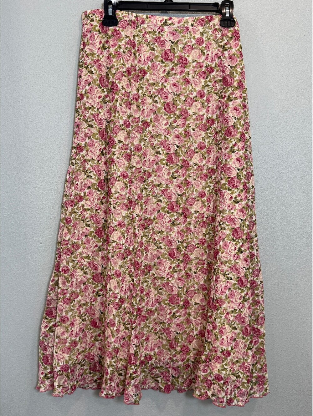 RQT Pink Rose Floral Lace Maxi Skirt - Women's Large - Picture 3 of 5